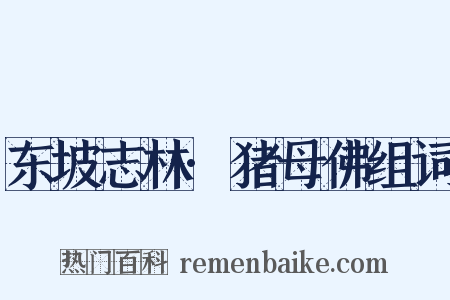 东坡志林·猪母佛组词是什么意思的图片